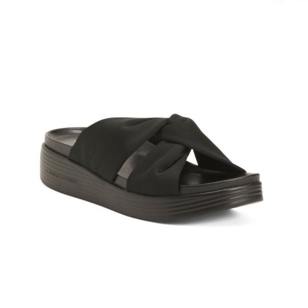 DONALD PLINER  Stretch Crepe Wedge Sandals